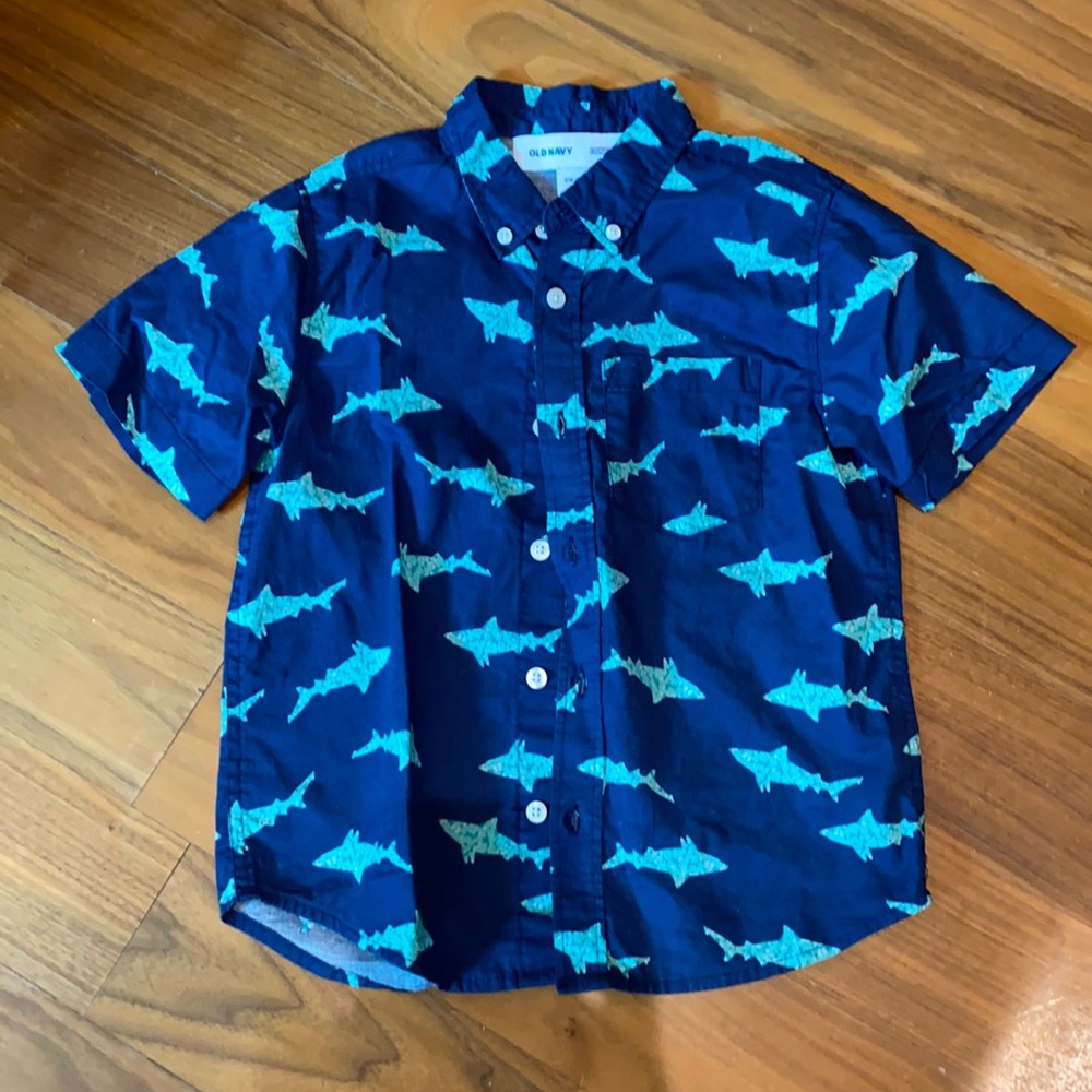 Old Navy button down shirt sharks size S